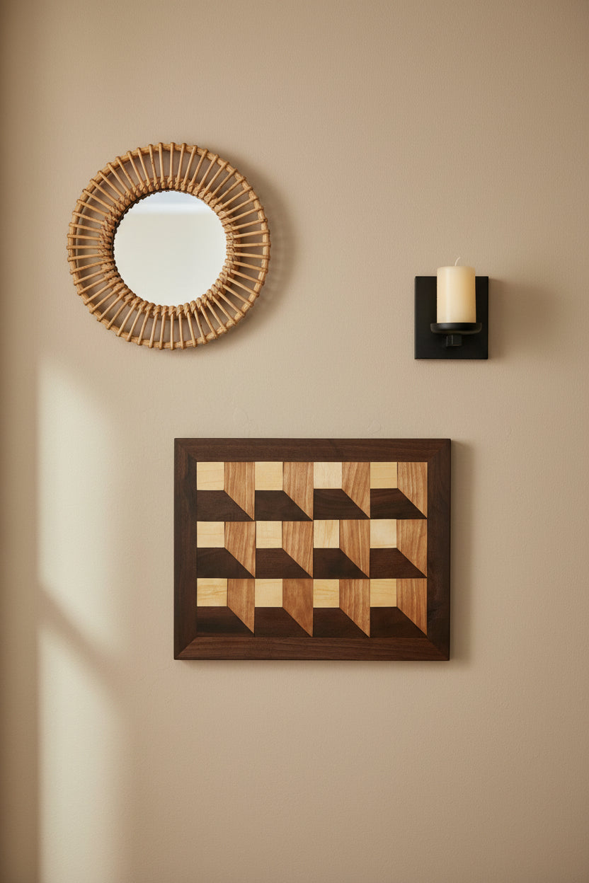 Dark Walnut, Maple & Cherry 3D Wall Art