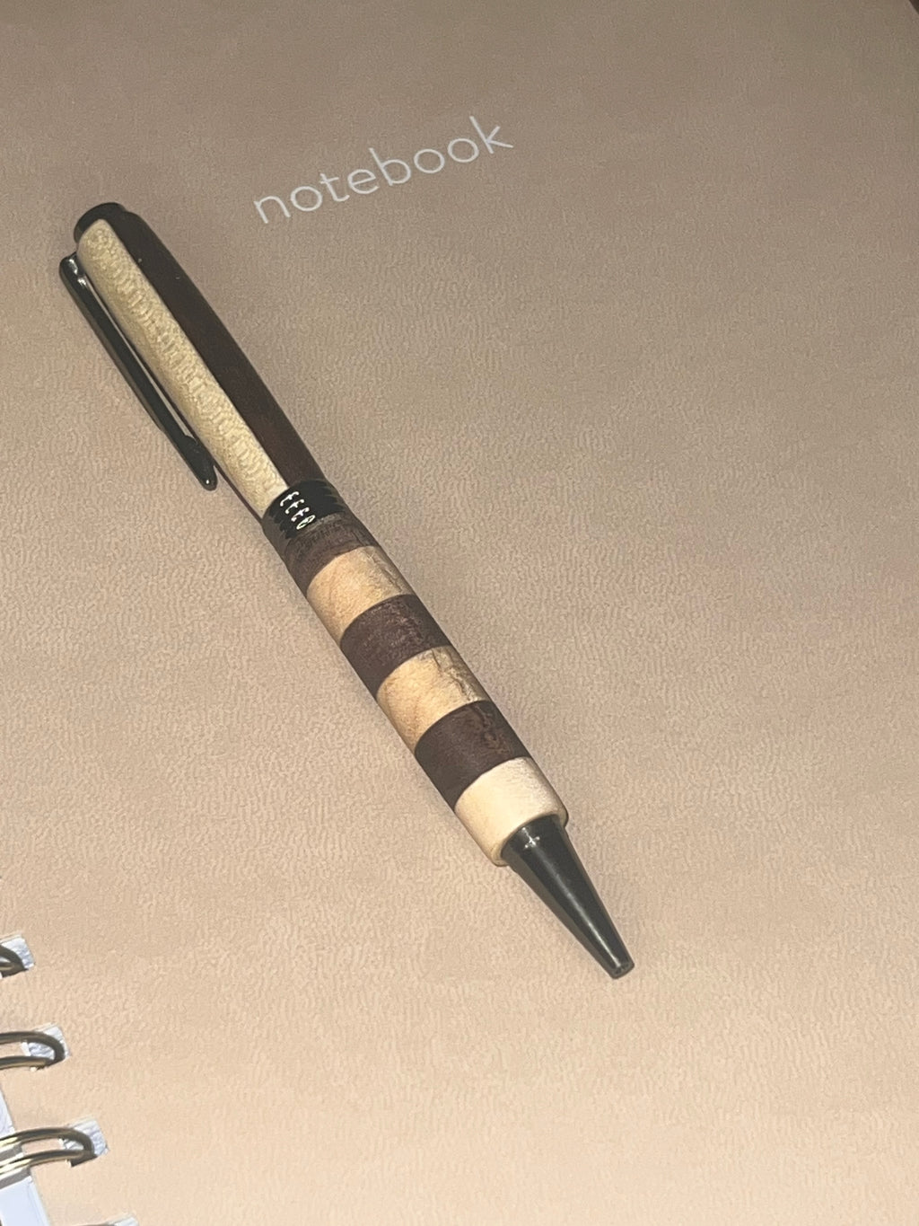 Maple & Walnut two way striped pen