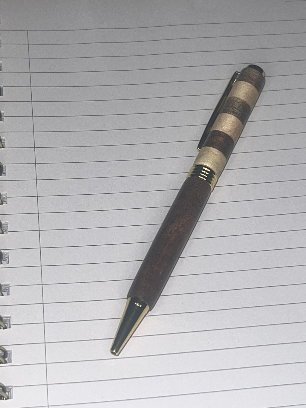 Maple & Walnut Striped Ball Point Pen