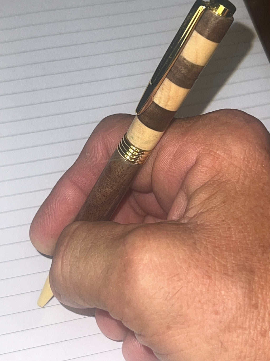 Maple & Walnut Striped Ball Point Pen