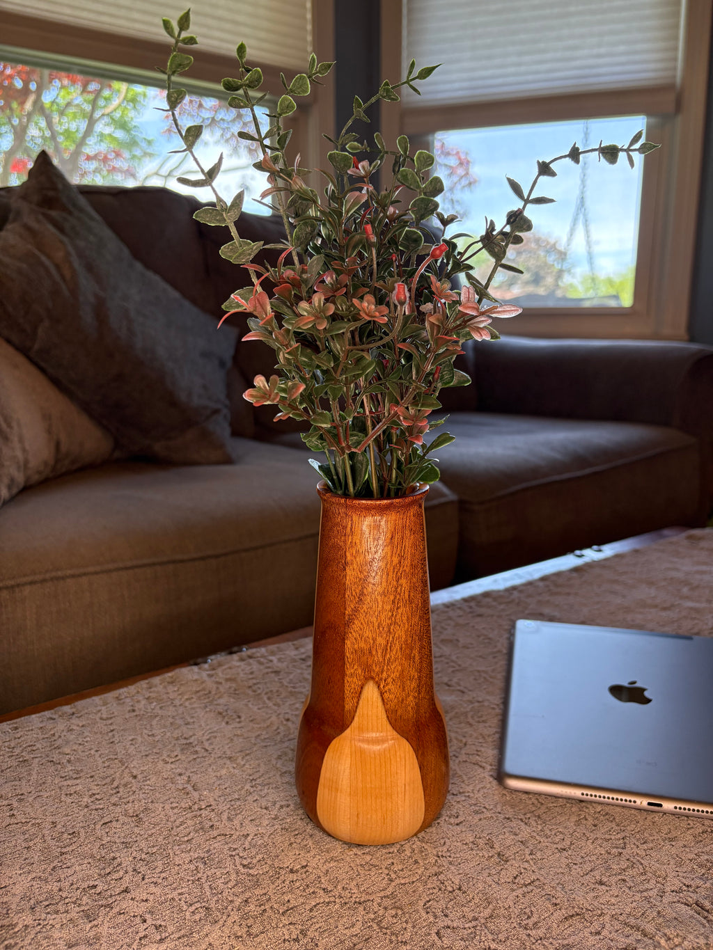 Small Maple & Mahogany Vase