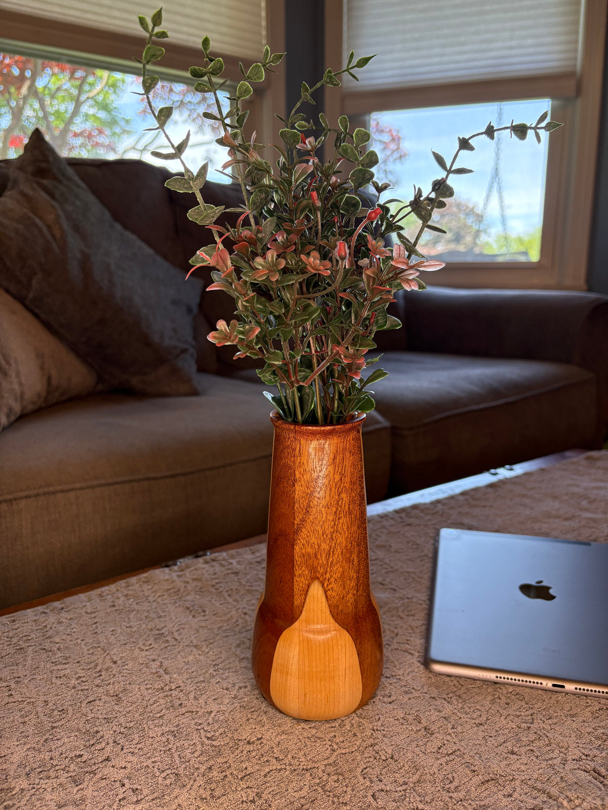 Small Maple & Mahogany Vase