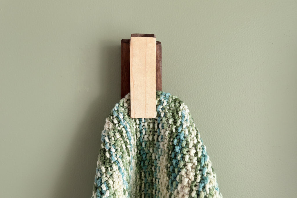 Handcrafted Wooden Marble-Catch Towel Holder