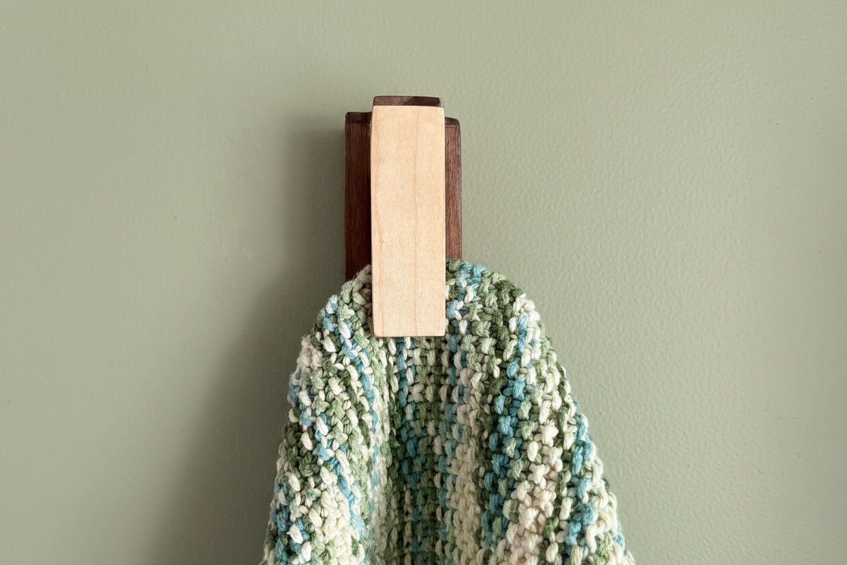 Handcrafted Wooden Marble-Catch Towel Holder