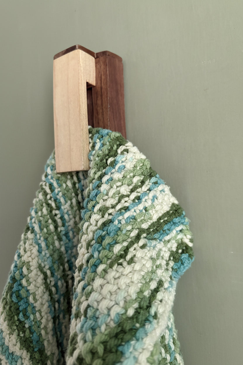 Handcrafted Wooden Marble-Catch Towel Holder
