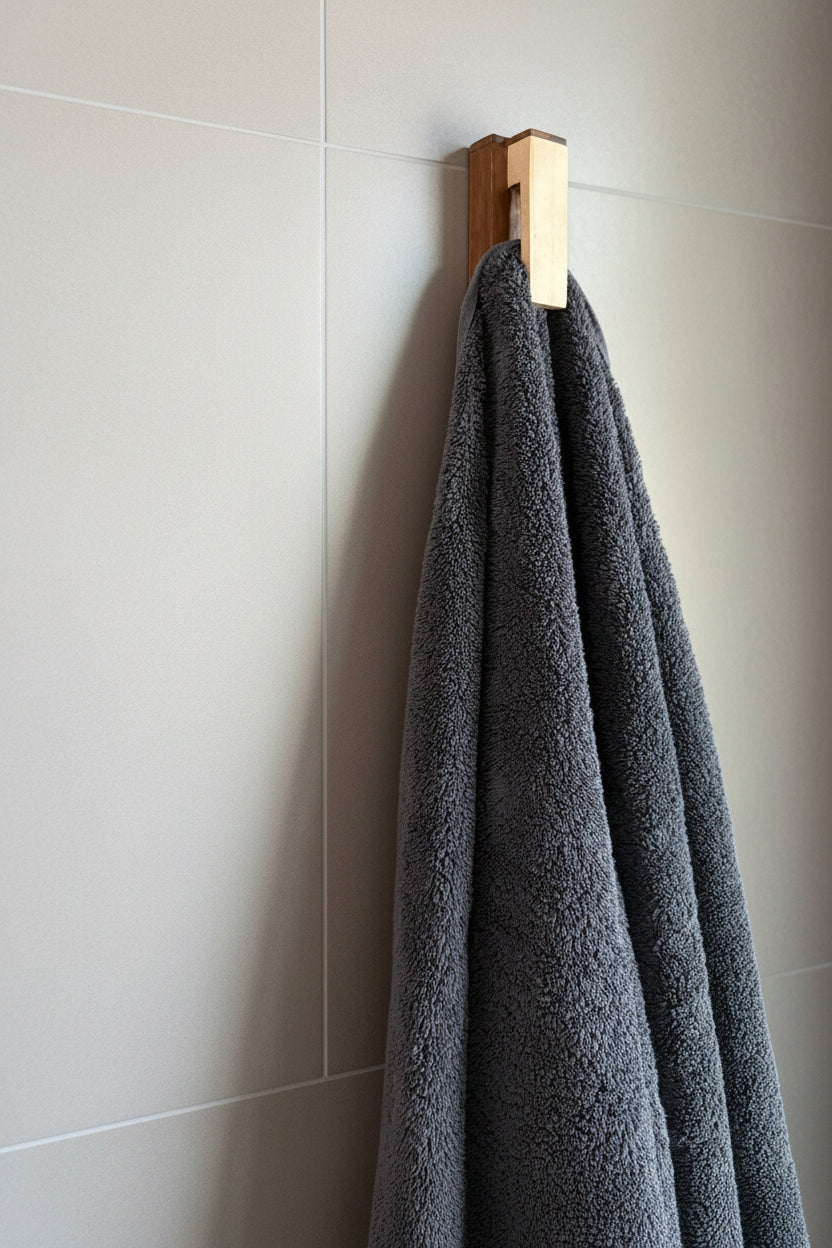 Handcrafted Wooden Marble-Catch Towel Holder