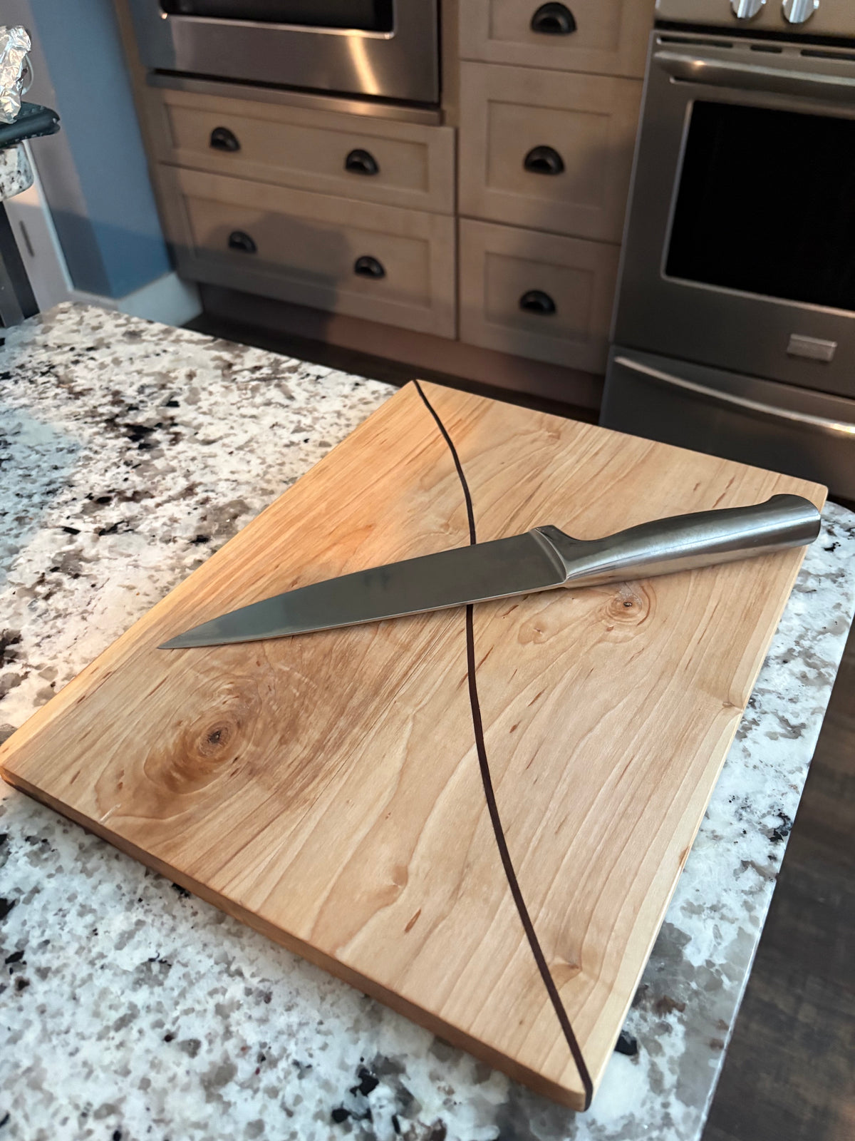Maple Cutting Board with Walnut Accent
