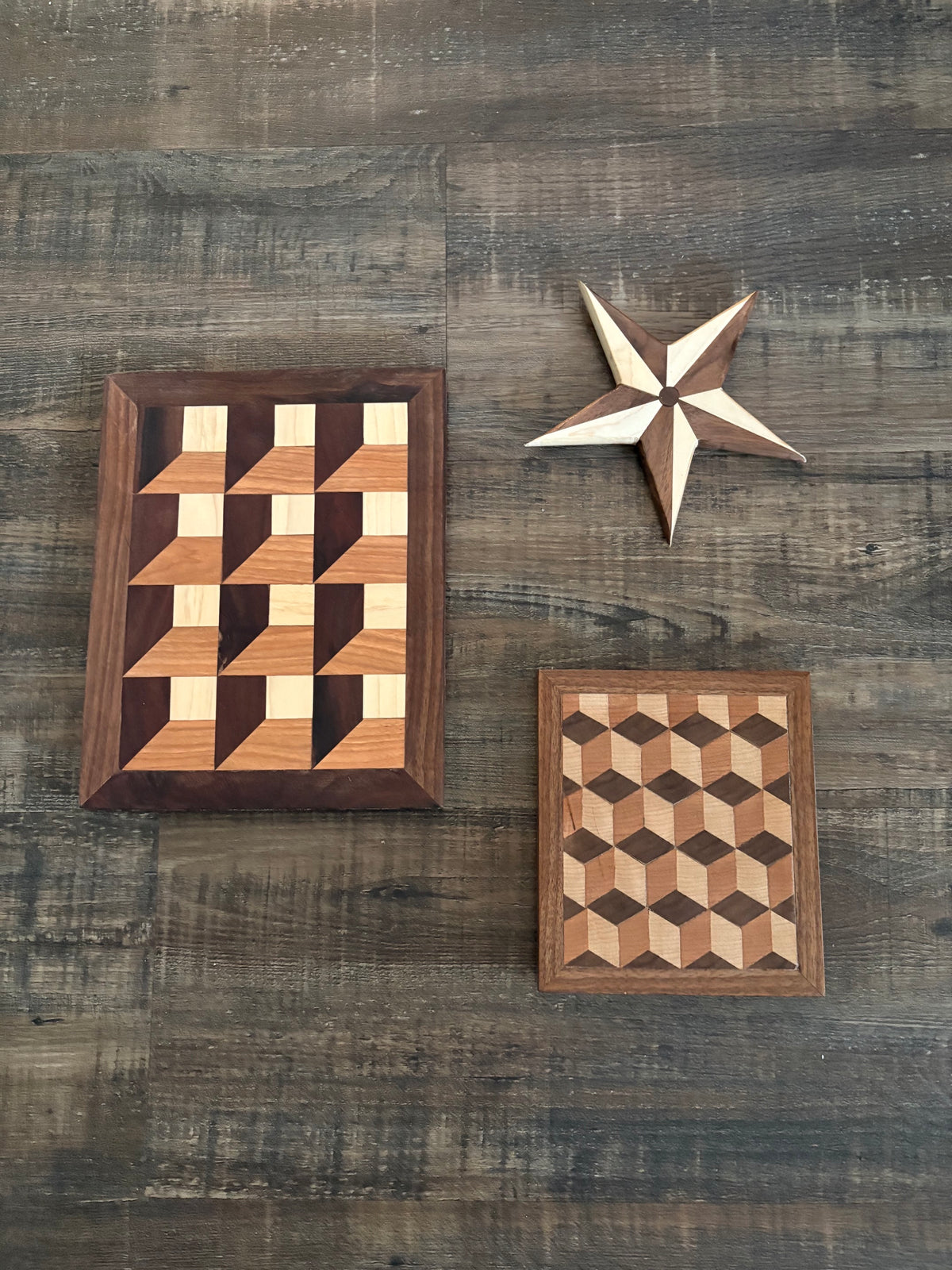 Maple & Walnut Star Wall Art