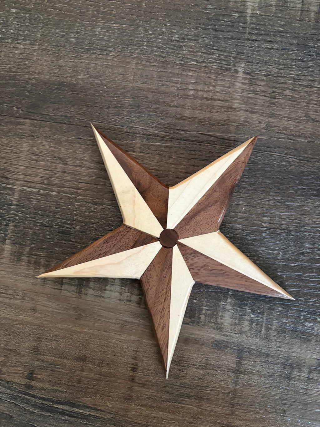 Maple & Walnut Star Wall Art