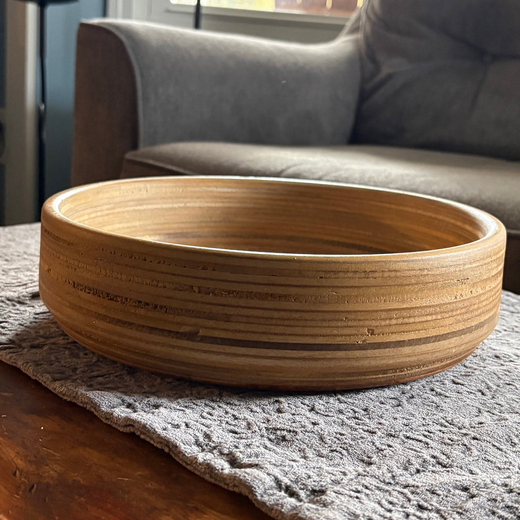 Large Hand turned Plywood Bowl