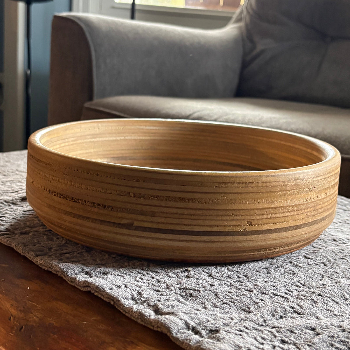 Large Hand turned Plywood Bowl
