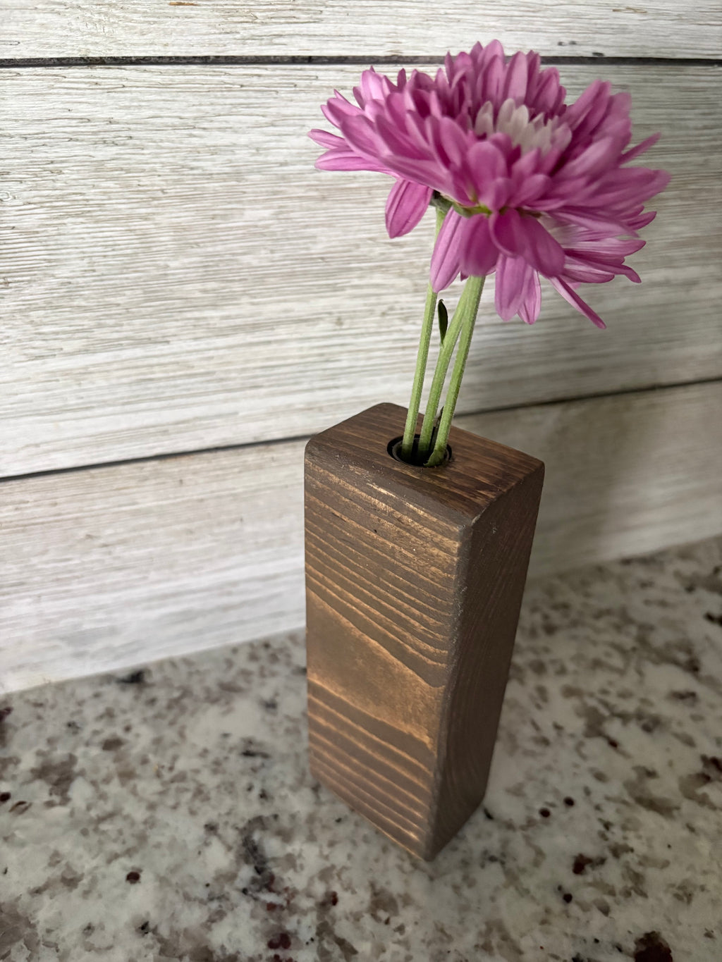 Floral Hand-Burned Pine Bud Vases
