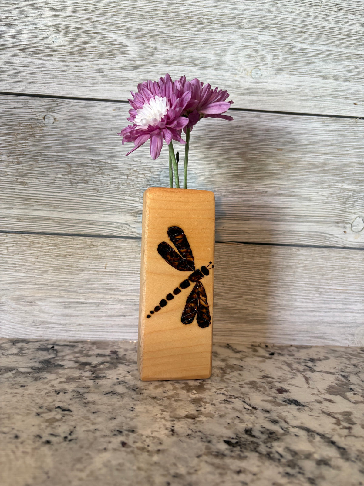 Hand-Burned Botanical & Wildlife Pine Bud Vases
