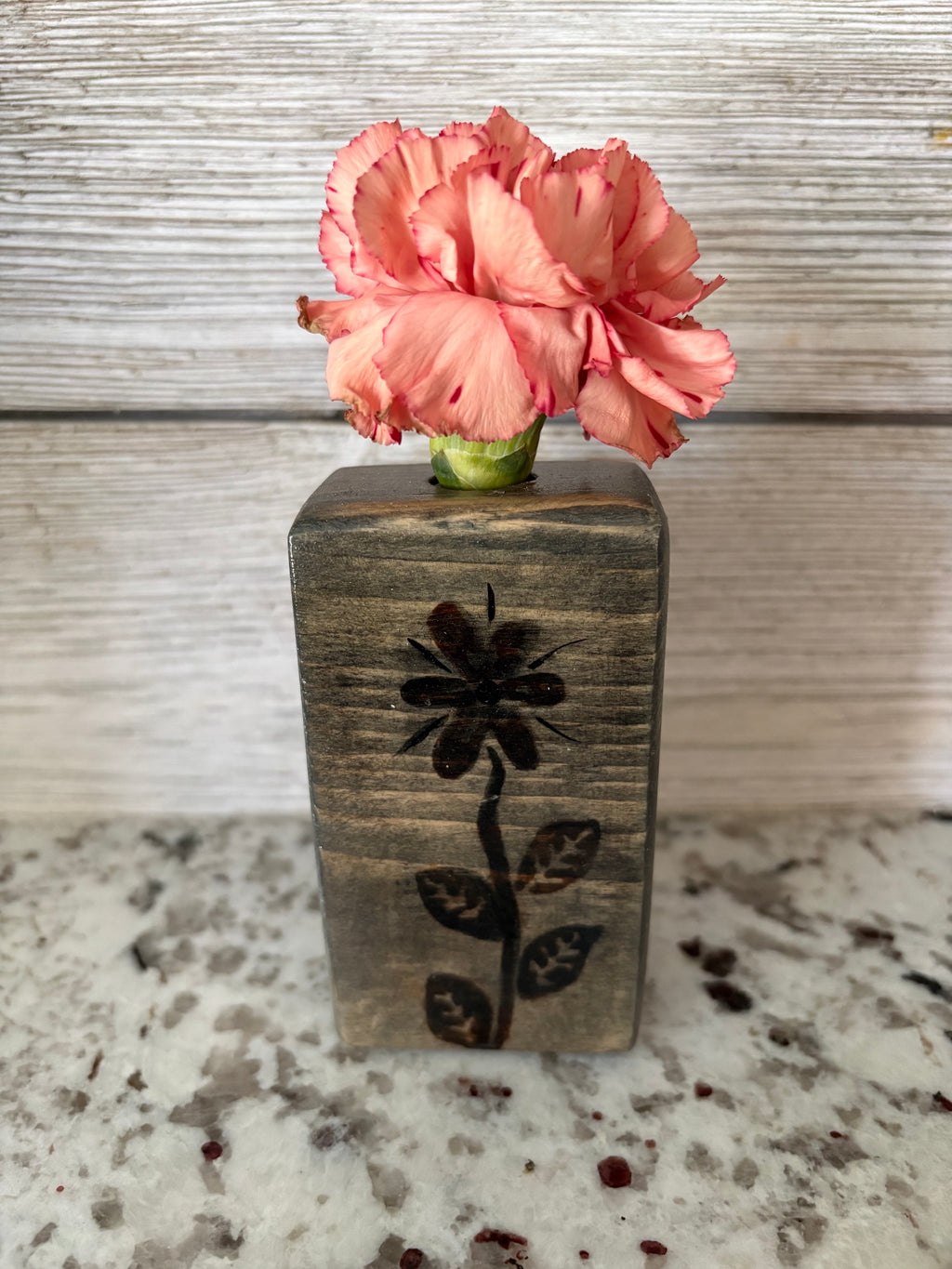 Floral Stenciled Bud Vases