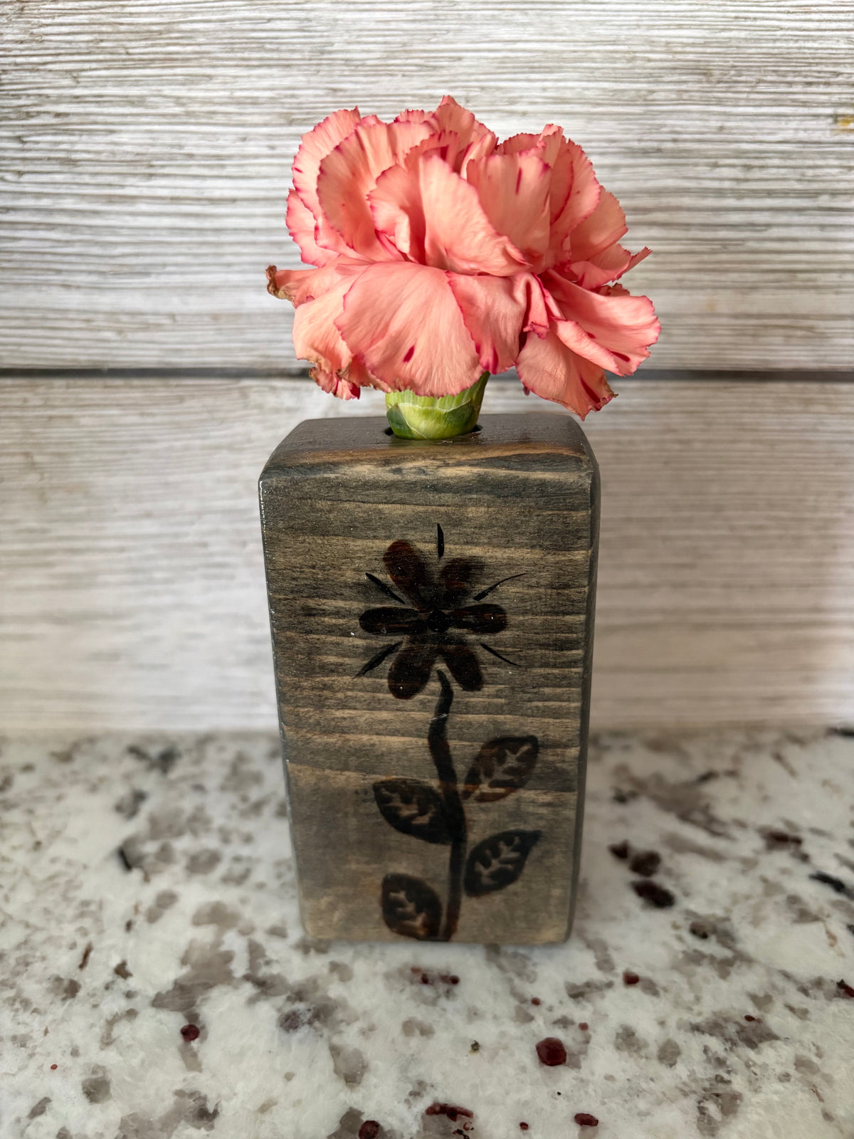 Floral Stenciled Bud Vases