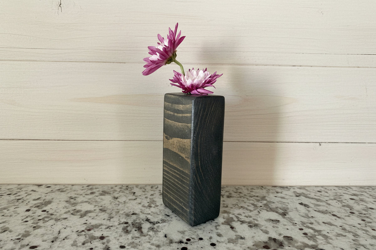 Floral Stenciled Bud Vases
