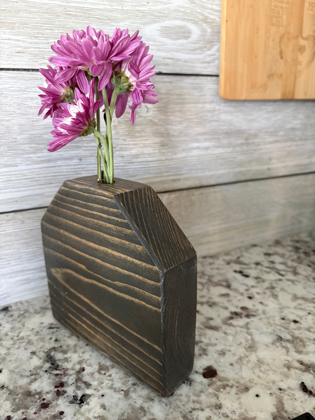 Butterfly Stenciled Wooden House Bud Vase