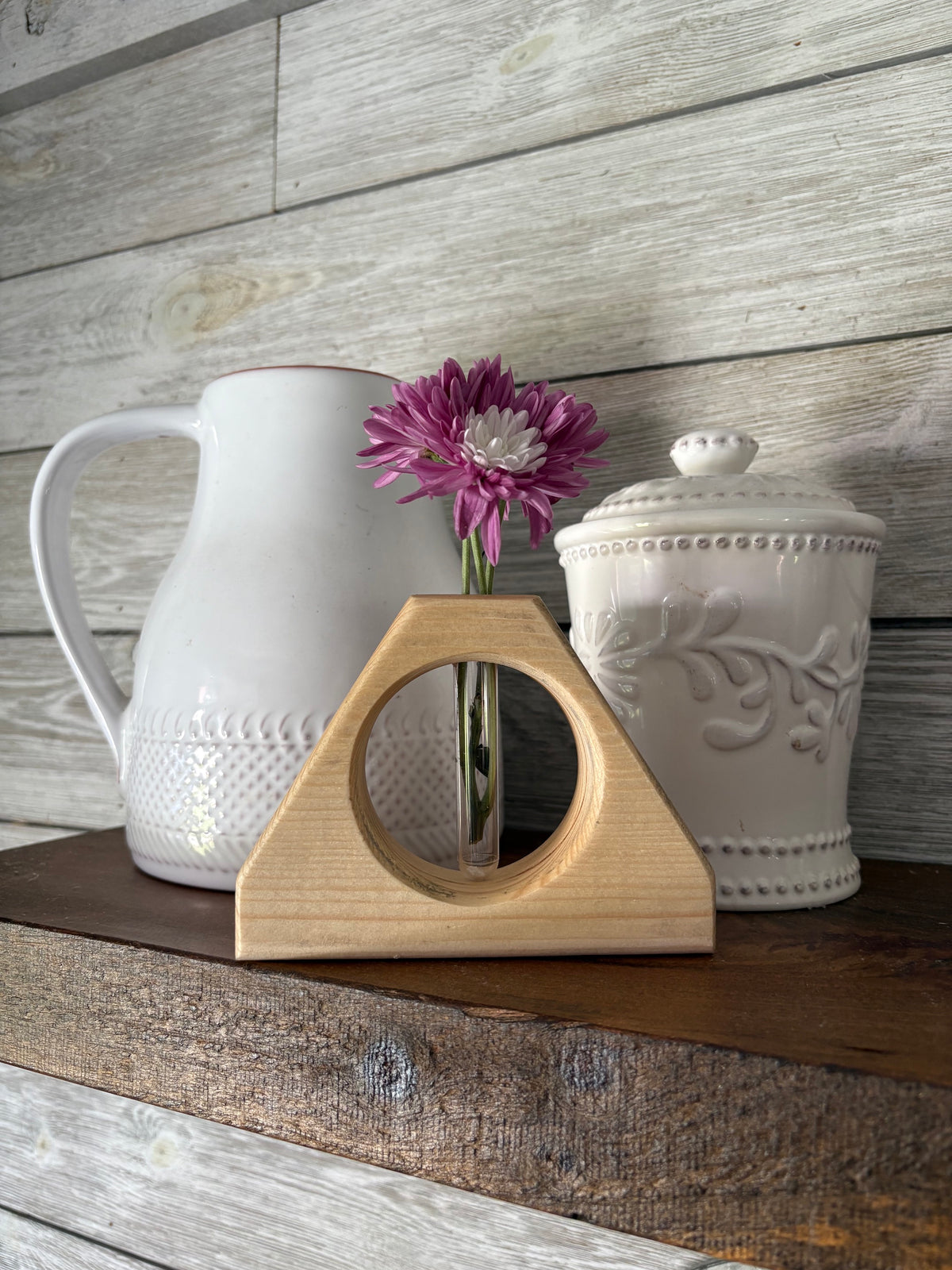 Triangular Wooden Bud Vases