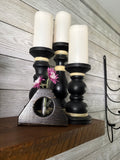 Triangular Wooden Bud Vases
