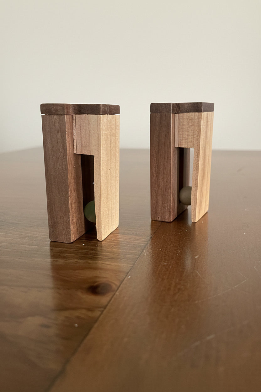 Handcrafted Wooden Marble-Catch Towel Holder
